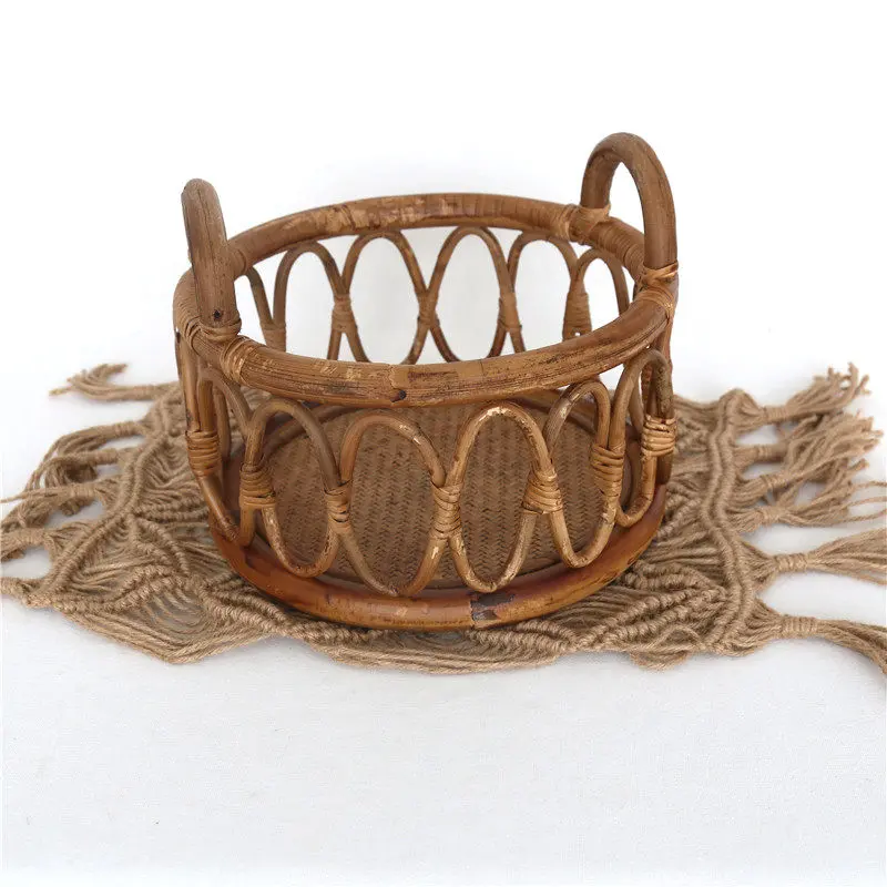 Rattan Round Basket - Newborn Photography Props - Image 3